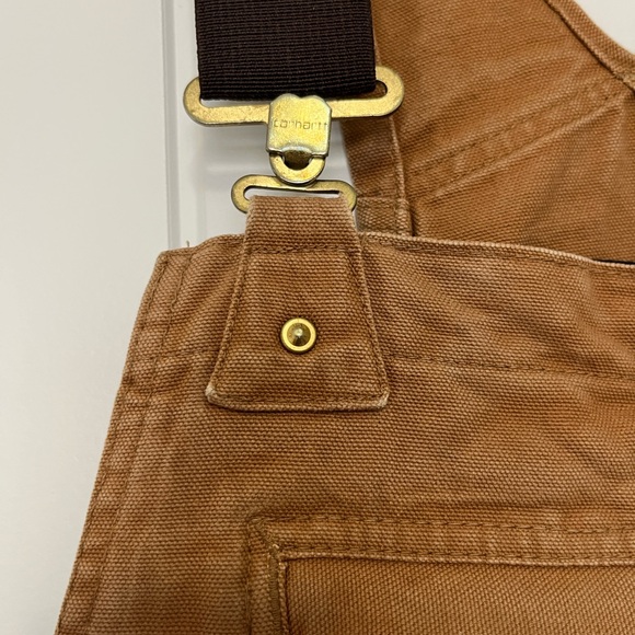 Carhartt Relaxed Fit Bib Overalls 28x30 STAINED SEE PICTURES - Picture 3 of 14